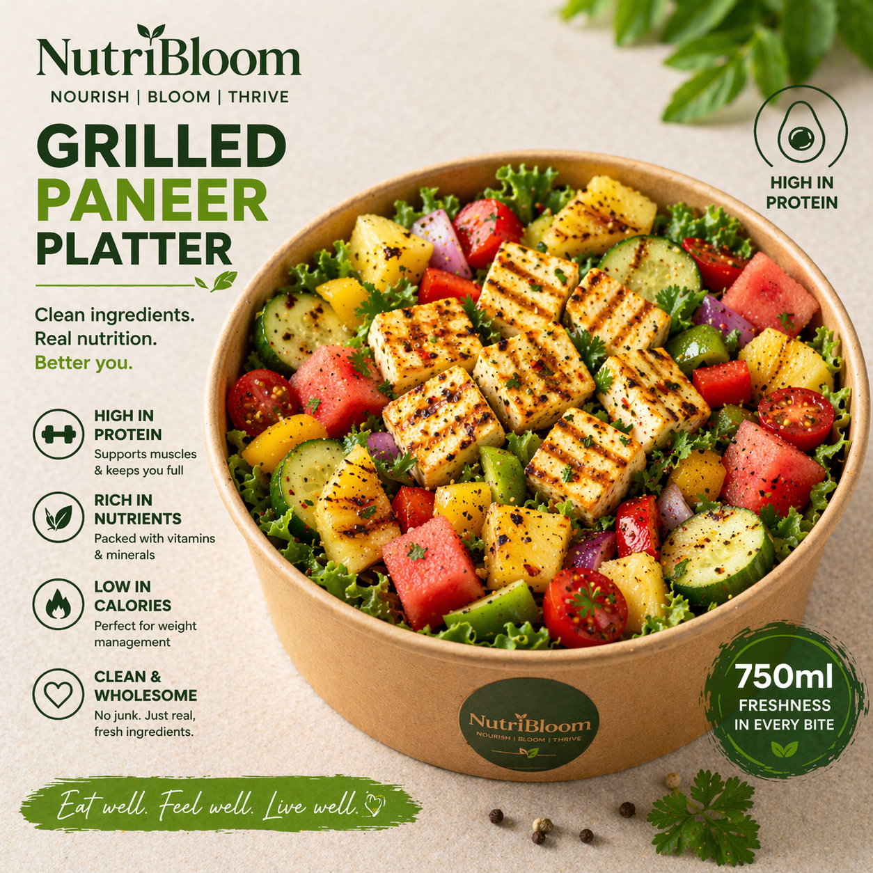 BLooMY PANEER PoWER PLATTER