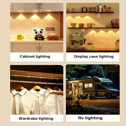 Wireless Motion Sensor  Cabinet LED Light – USB Rechargeable, Stick-on- Kitchen & Stairs
