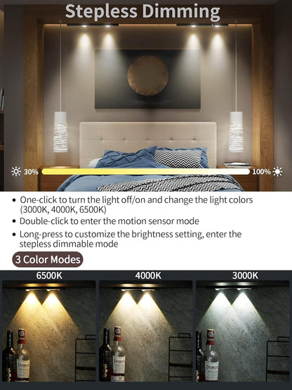 Wireless Motion Sensor  Cabinet LED Light – USB Rechargeable, Stick-on- Kitchen & Stairs