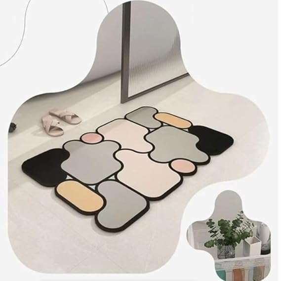 AuraBlend Abstract Floor Carpets(Pack of 2)