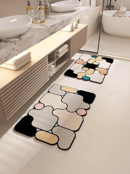 AuraBlend Abstract Floor Carpets(Pack of 2)