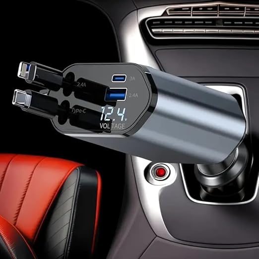 Car 4-in-1 Retractable Fast Charging Adapter