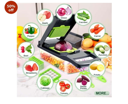 A Multifunctional 14 in 1 Vegetable Chopper