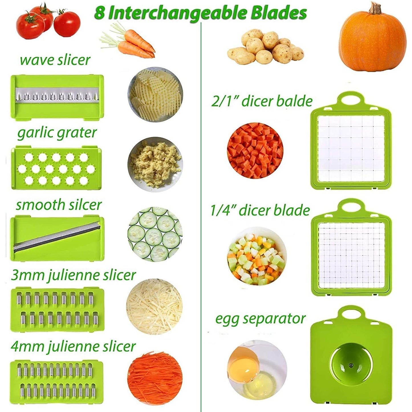 A Multifunctional 14 in 1 Vegetable Chopper