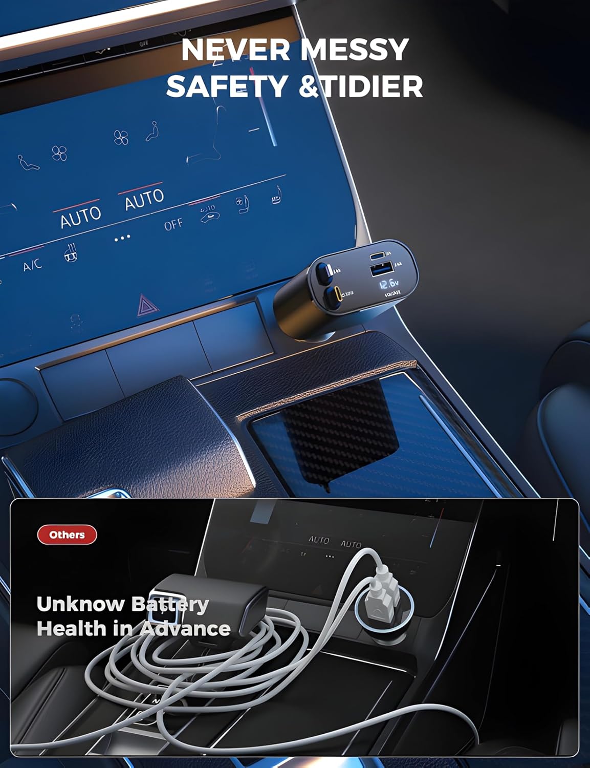 Car 4-in-1 Retractable Fast Charging Adapter